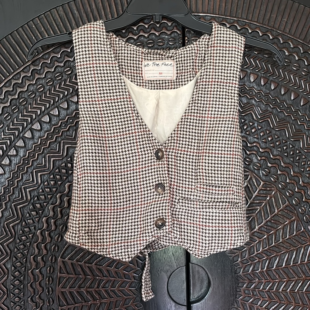 We the Free houndstooth vest xs